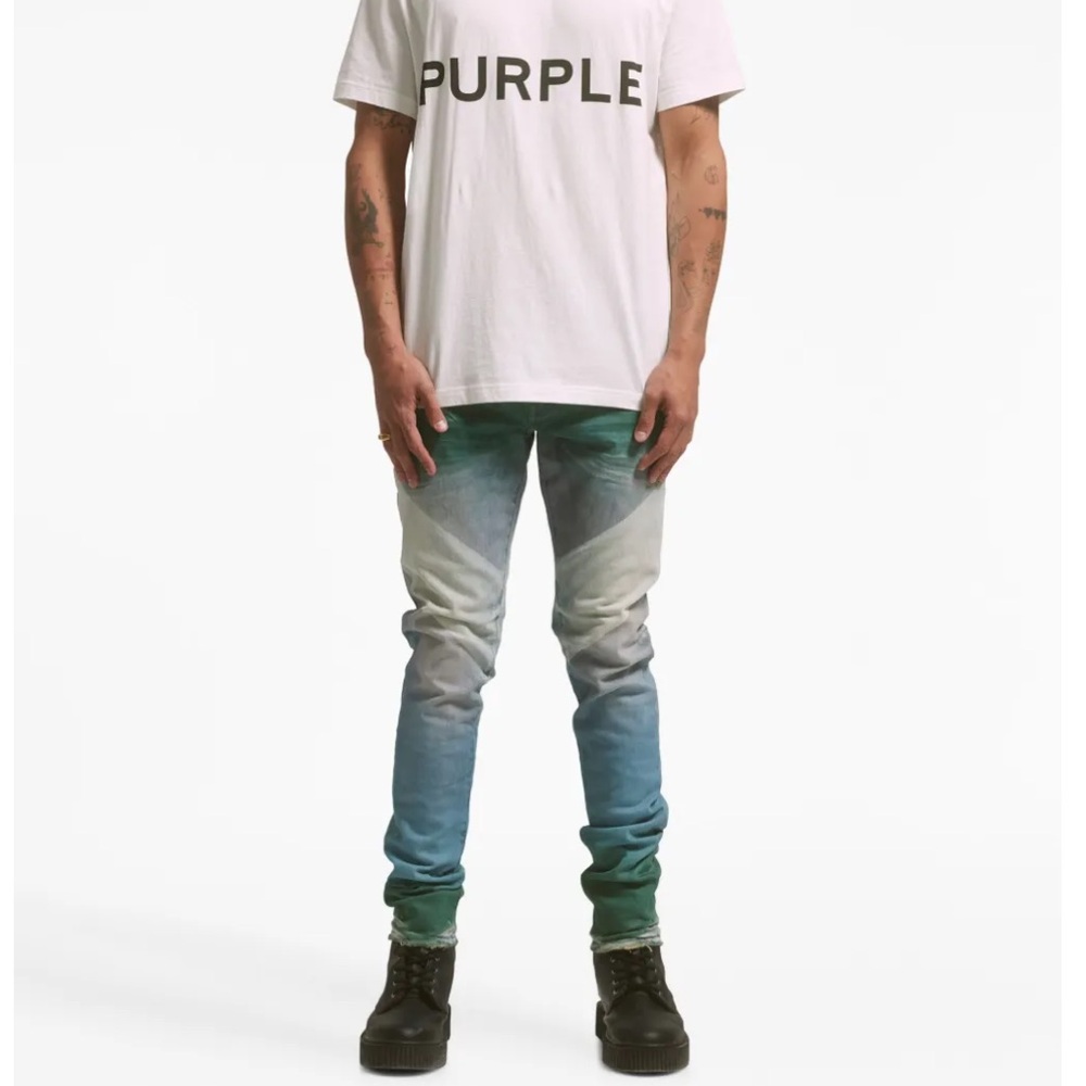 PURPLE BRAND Low Rise Slim Coated Diagonal Jean size 31 in Multicolor